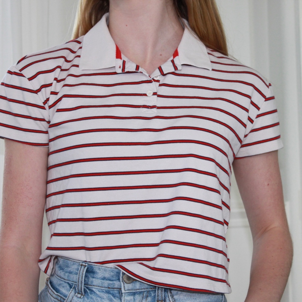 Striped Collared Tee Shirt